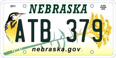 NE license plate ATB379