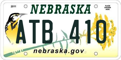 NE license plate ATB410