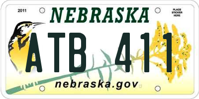 NE license plate ATB411