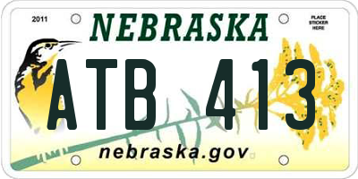 NE license plate ATB413