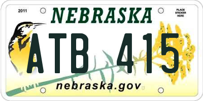 NE license plate ATB415