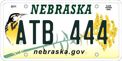 NE license plate ATB444