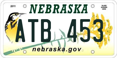 NE license plate ATB453