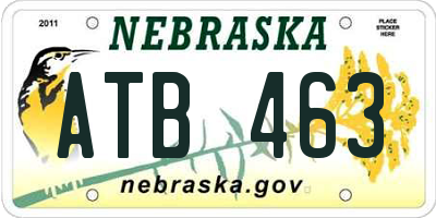NE license plate ATB463