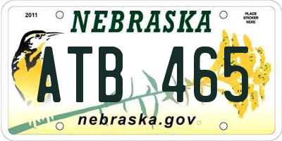 NE license plate ATB465
