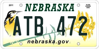 NE license plate ATB472