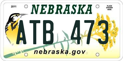 NE license plate ATB473