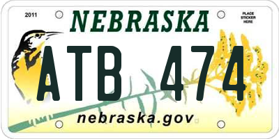 NE license plate ATB474
