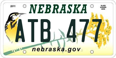 NE license plate ATB477