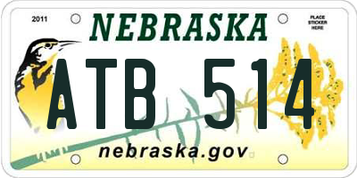 NE license plate ATB514