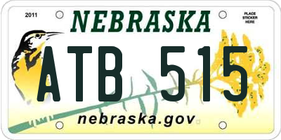 NE license plate ATB515