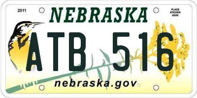 NE license plate ATB516