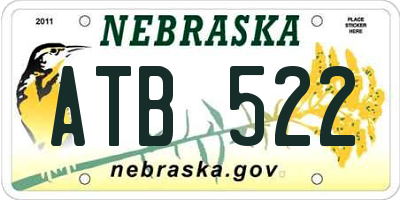 NE license plate ATB522