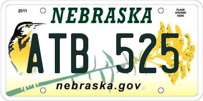 NE license plate ATB525