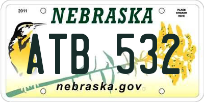 NE license plate ATB532