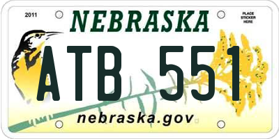 NE license plate ATB551