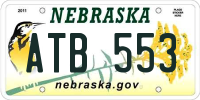 NE license plate ATB553