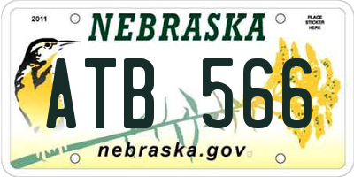 NE license plate ATB566