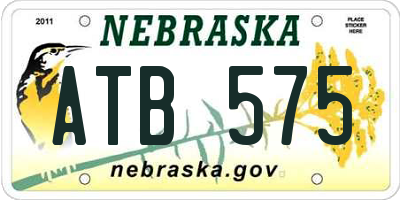 NE license plate ATB575