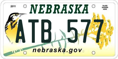 NE license plate ATB577