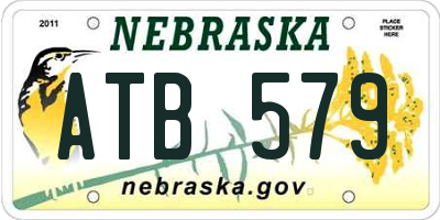 NE license plate ATB579