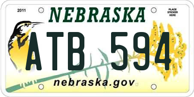 NE license plate ATB594