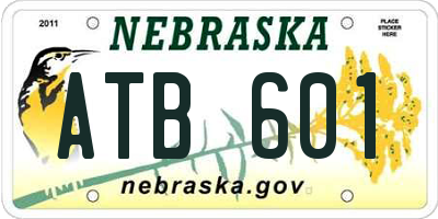 NE license plate ATB601