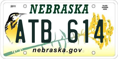 NE license plate ATB614