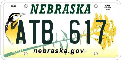 NE license plate ATB617