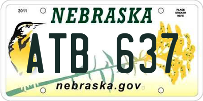 NE license plate ATB637