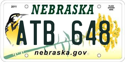 NE license plate ATB648