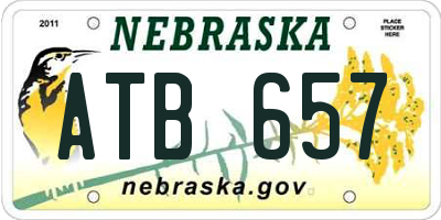 NE license plate ATB657
