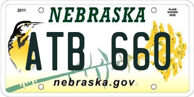 NE license plate ATB660
