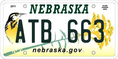 NE license plate ATB663