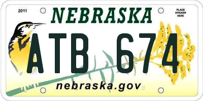NE license plate ATB674