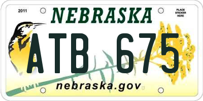 NE license plate ATB675