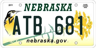 NE license plate ATB681