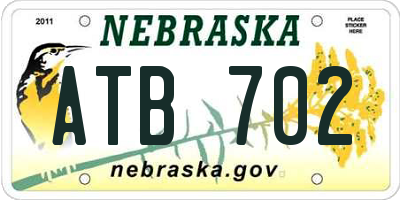 NE license plate ATB702