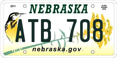 NE license plate ATB708
