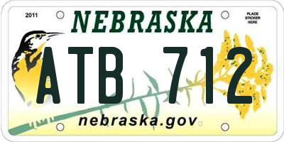 NE license plate ATB712