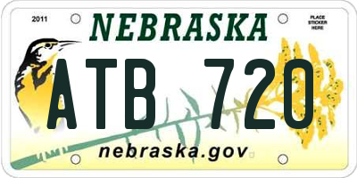NE license plate ATB720