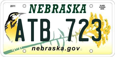 NE license plate ATB723