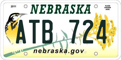 NE license plate ATB724
