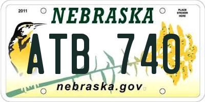 NE license plate ATB740