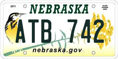 NE license plate ATB742