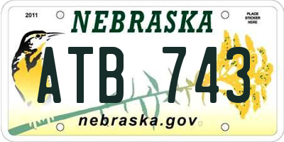 NE license plate ATB743