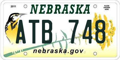 NE license plate ATB748