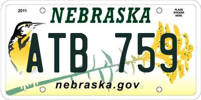 NE license plate ATB759