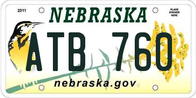 NE license plate ATB760