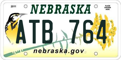 NE license plate ATB764